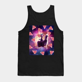 Thug Space Cat On Llama Unicorn - Pizza Tank Top